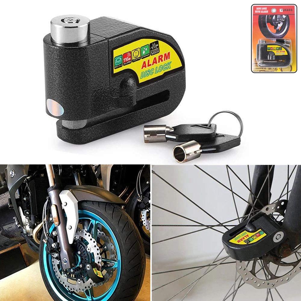 Alarm Disc Lock Motorbike Anti Theft Disc Brake Lock (1 Pc / With 2 Key) - Color: Mix