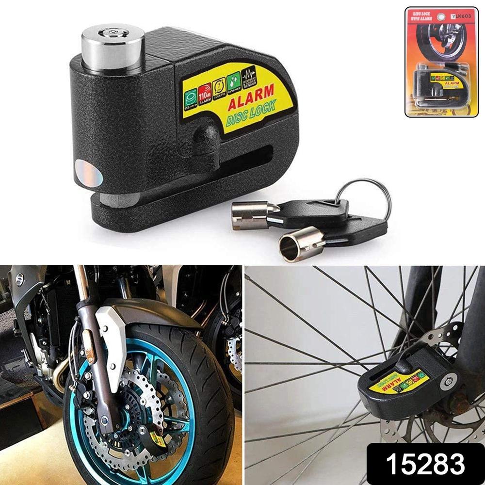 Alarm Disc Lock Motorbike Anti Theft Disc Brake Lock (1 Pc / With 2 Key)