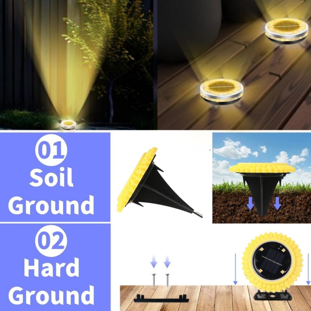4 Pack Solar Ground Lights - Color: Mix