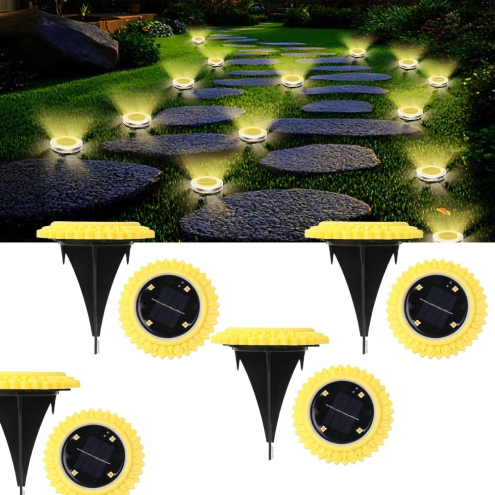 4 Pack Solar Ground Lights - Color: Mix