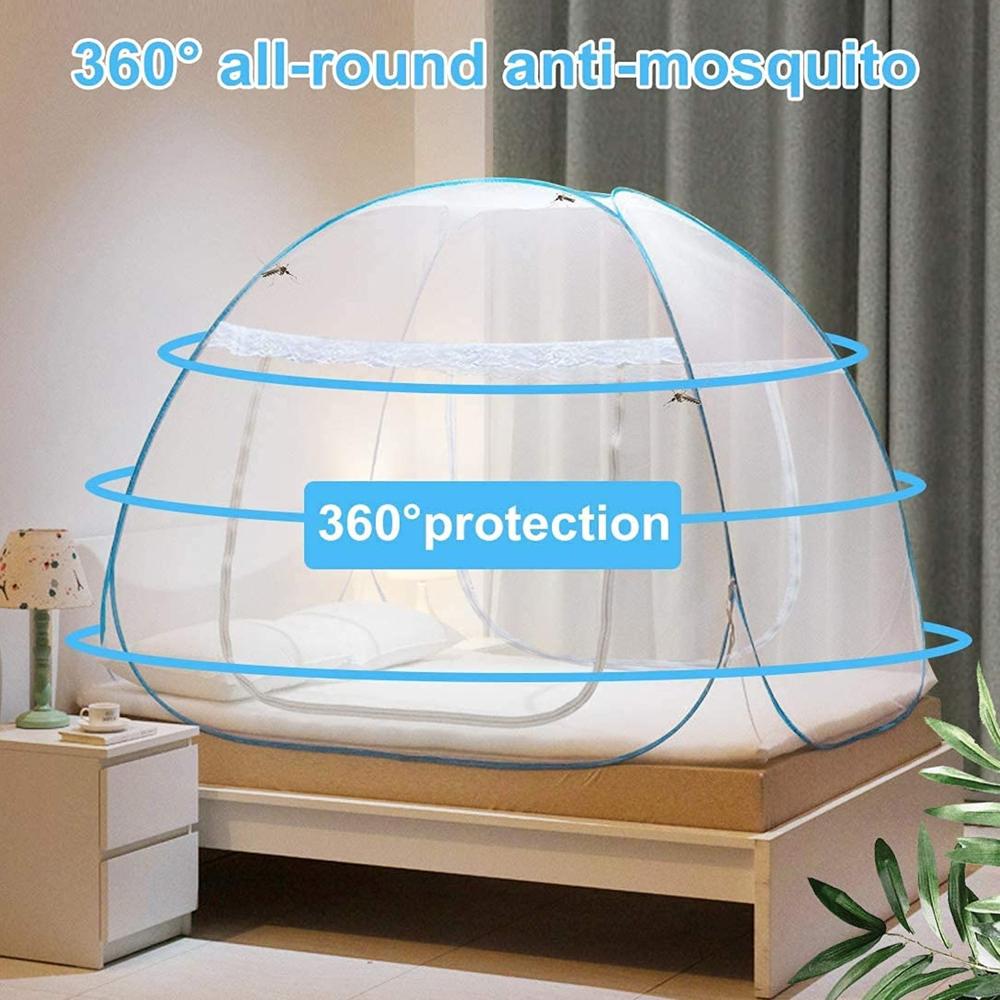 Premium Polyester Foldable Mosquito Net Tent (100 Cm Long / 1 Pc) - Color: Mix