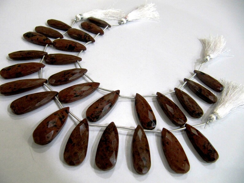 Natural Brown Jasper Briolette Pear shape Beads 25to30 mm Strand 9 inches long