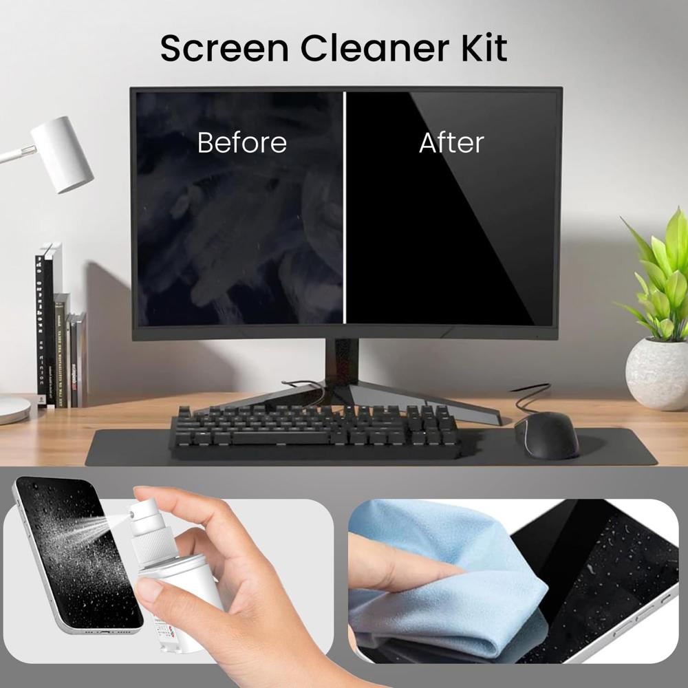 Portronics Swipe 3 Screen & Camera Cleaning Chemical Free Liquid Solution, 250GSM Micro Fibre