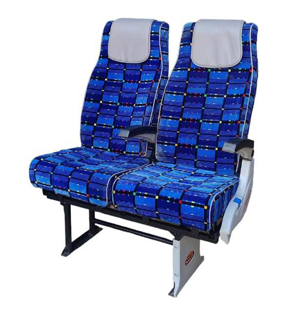 Two Seater Luxury Bus Seat - Color: Blue And Grey