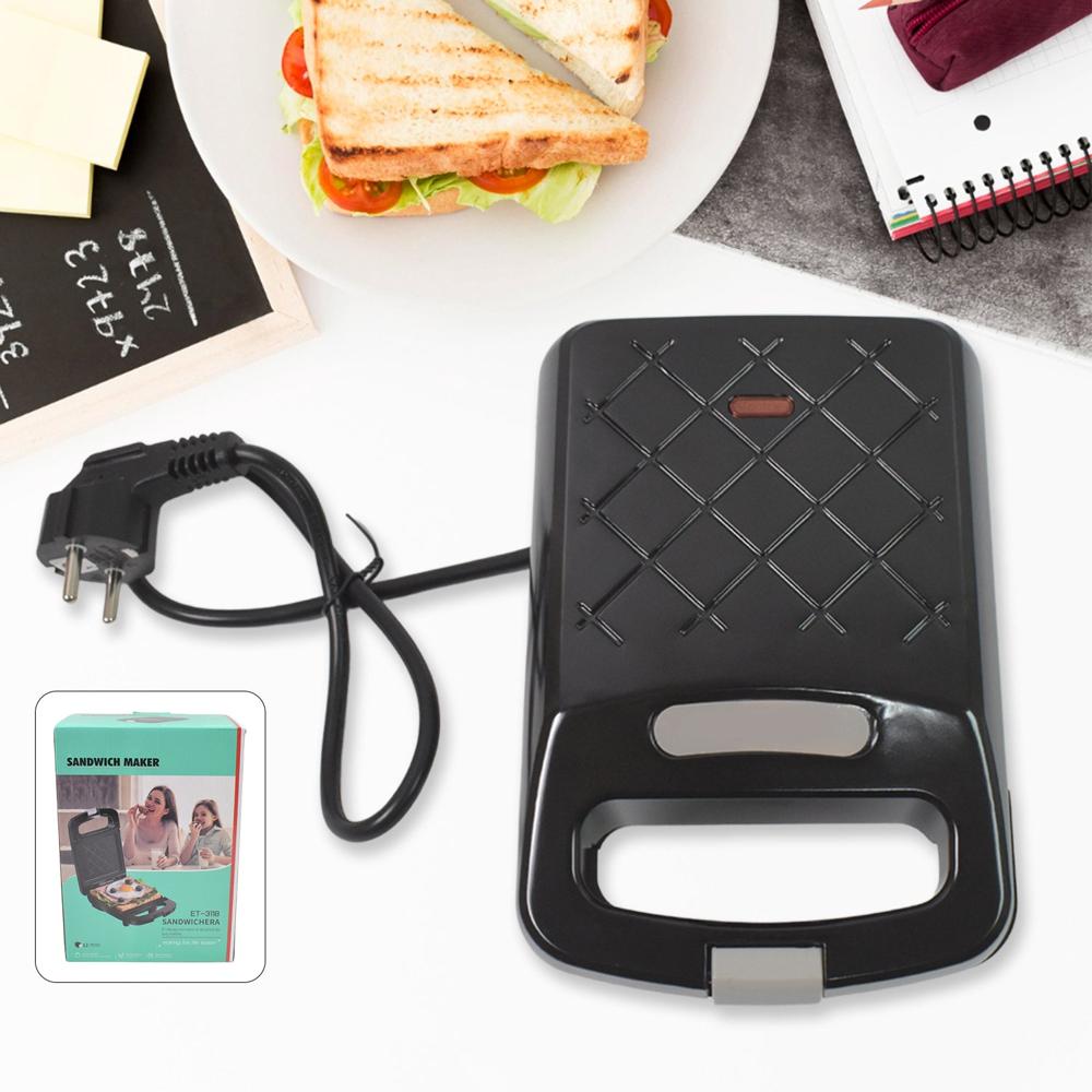 Sandwich Maker Makes Sandwich Non-Stick Plates (1 Pc / 500W) - Material: Plastic