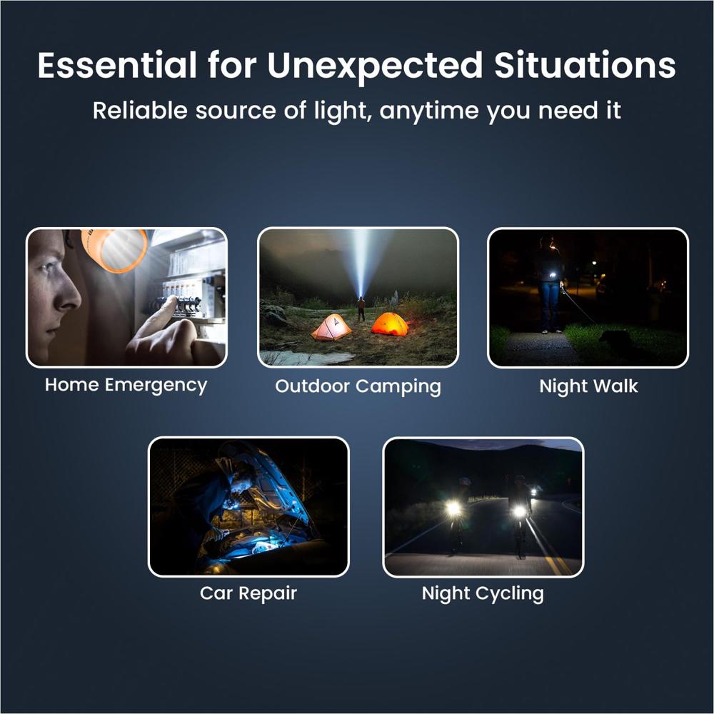 Portronics Eco Glow LED Torch Light with USB Rechargeable Battery, Dual-Brightness Levels, SOS