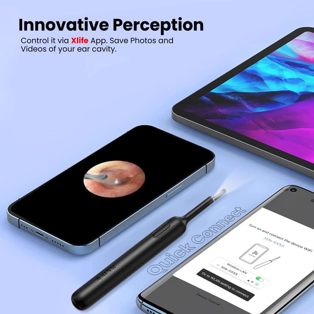 Portronics Xlife Smart Wireless Ear Otoscope Cleaner with 6 LED Lights,