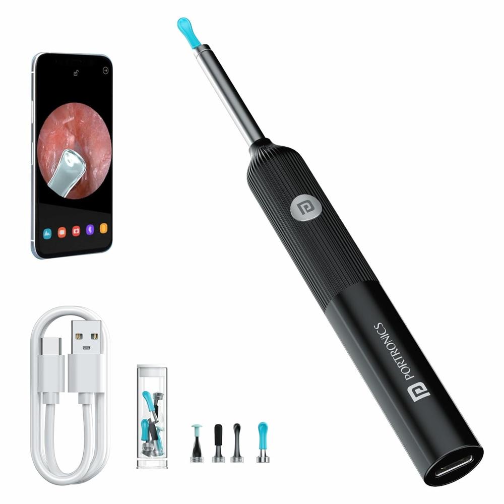Portronics Cleansify Ear Endoscope Otoscope/wax Cleaner With 1080p - Color: Black