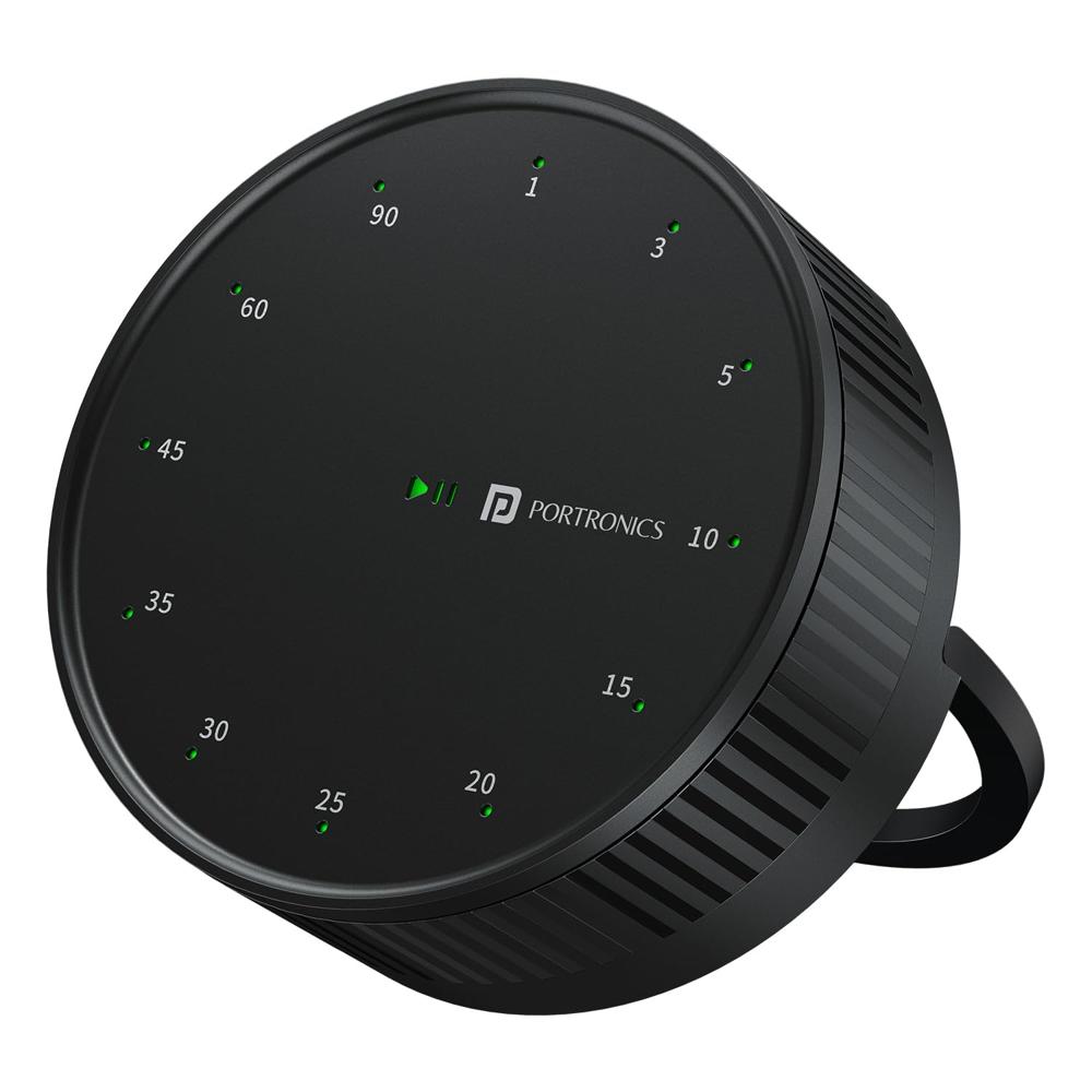 Portronics Tixie Rotational Countdown Timer With 12 Timing Gear & Magnetic Attachments, - Color: Black
