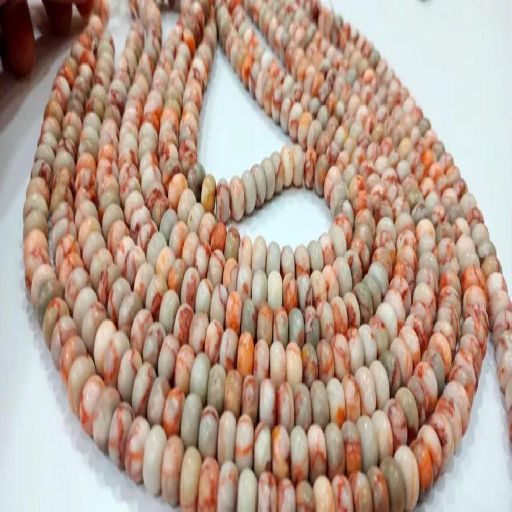 Nature Red Web Jasper Quartz Rondelle Plain Smooth 8mm  Sold Per Strand 8 inches Long