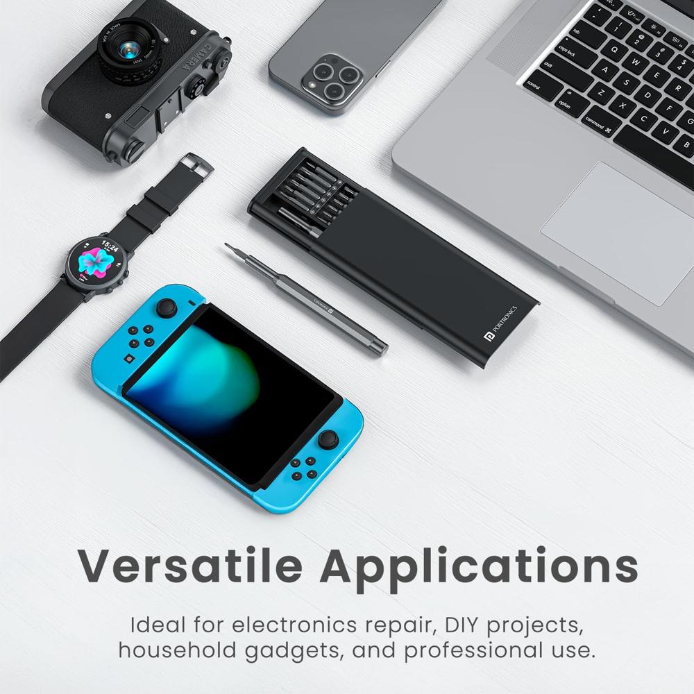 Portronics Bit Box,24-in-1 Screwdriver Kit,Compact,Durable,and Travel-Friendly Tool Kit with a Magnetic