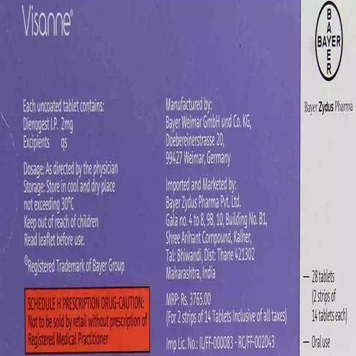 Dienogest 2 Mg Tablets - Brand Name: Visanne