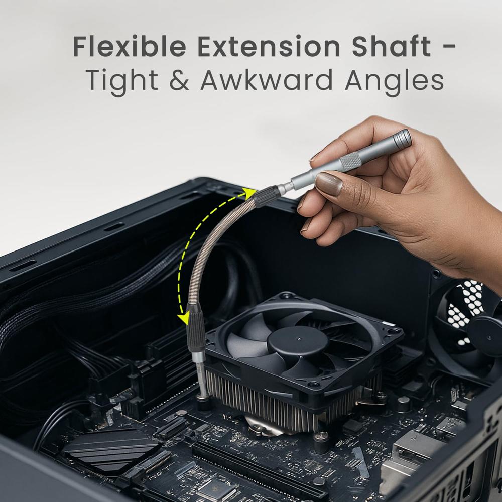 Portronics Bit Box 2, 128-in-1 Screwdriver Kit with Phillips, Flathead, Torx, Pentalobe, Wrench Bits, Flexible Shaft, Tweezer,