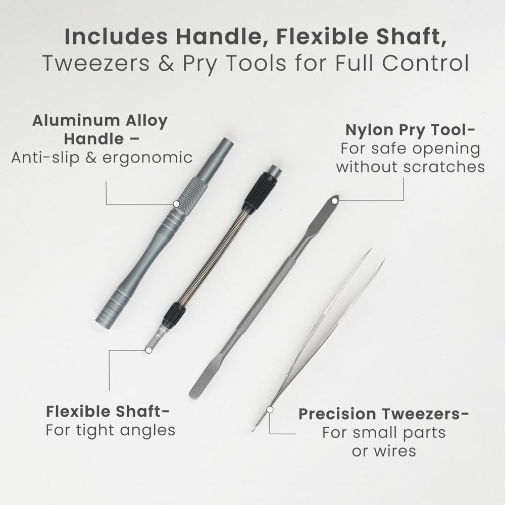 Portronics Bit Box 2, 128-in-1 Screwdriver Kit with Phillips, Flathead, Torx, Pentalobe, Wrench Bits, Flexible Shaft, Tweezer,