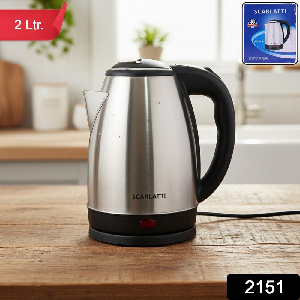Scarlatti Stainless Steel Electric Kettle (2 Ltr) - Color: Mix