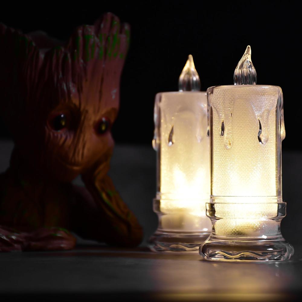 Big Flameless Melted Design Candles Set, Diwali (12 pcs)