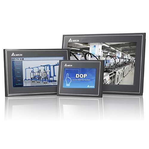 Delta HMI - Polycarbonate 7-Inch 800x480 Display, 32-bit RISC CPU, IP65 Touch Panel