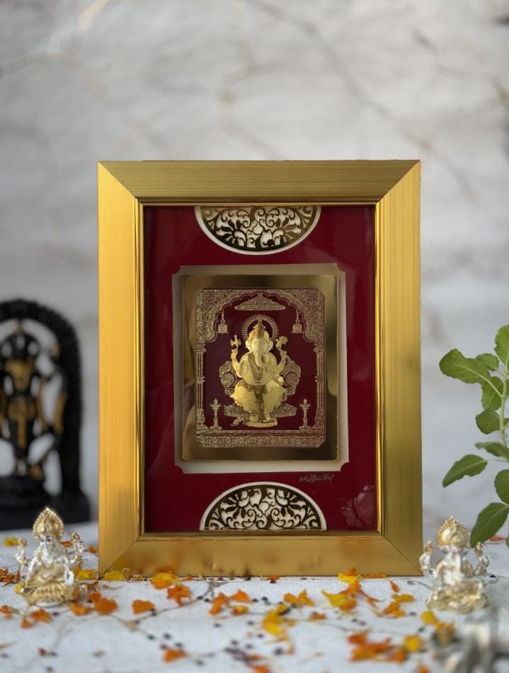 24k Gold Leaf Ganesha Frame