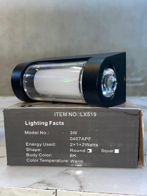 3w led wall light bk ww