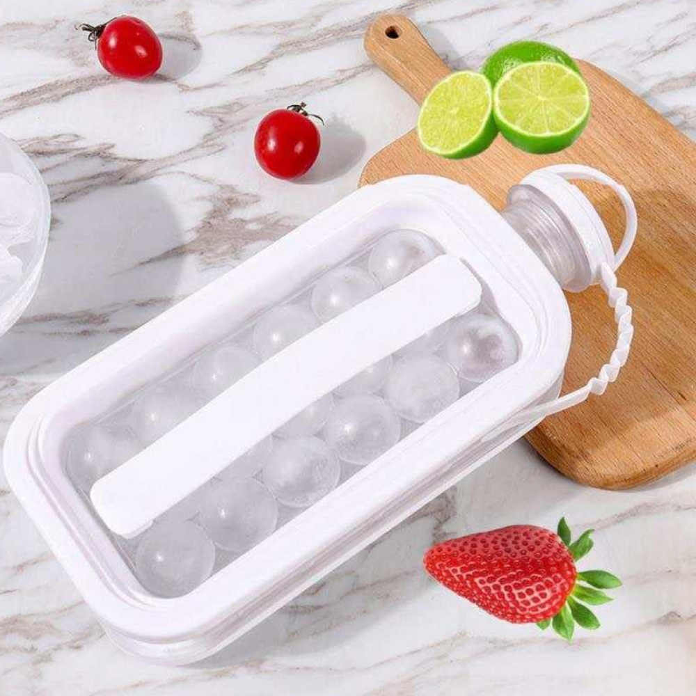 Foldable Ice Tray with Lid, 2 in 1 Ice Ball Maker