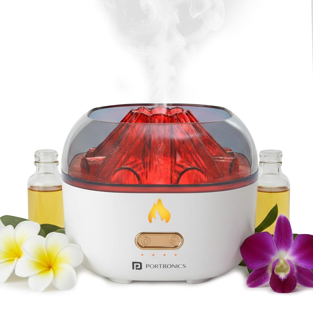 Portronics Magma Pro, Mini Aromatherapy Humidifier with Dual Light Modes, Essential Oil