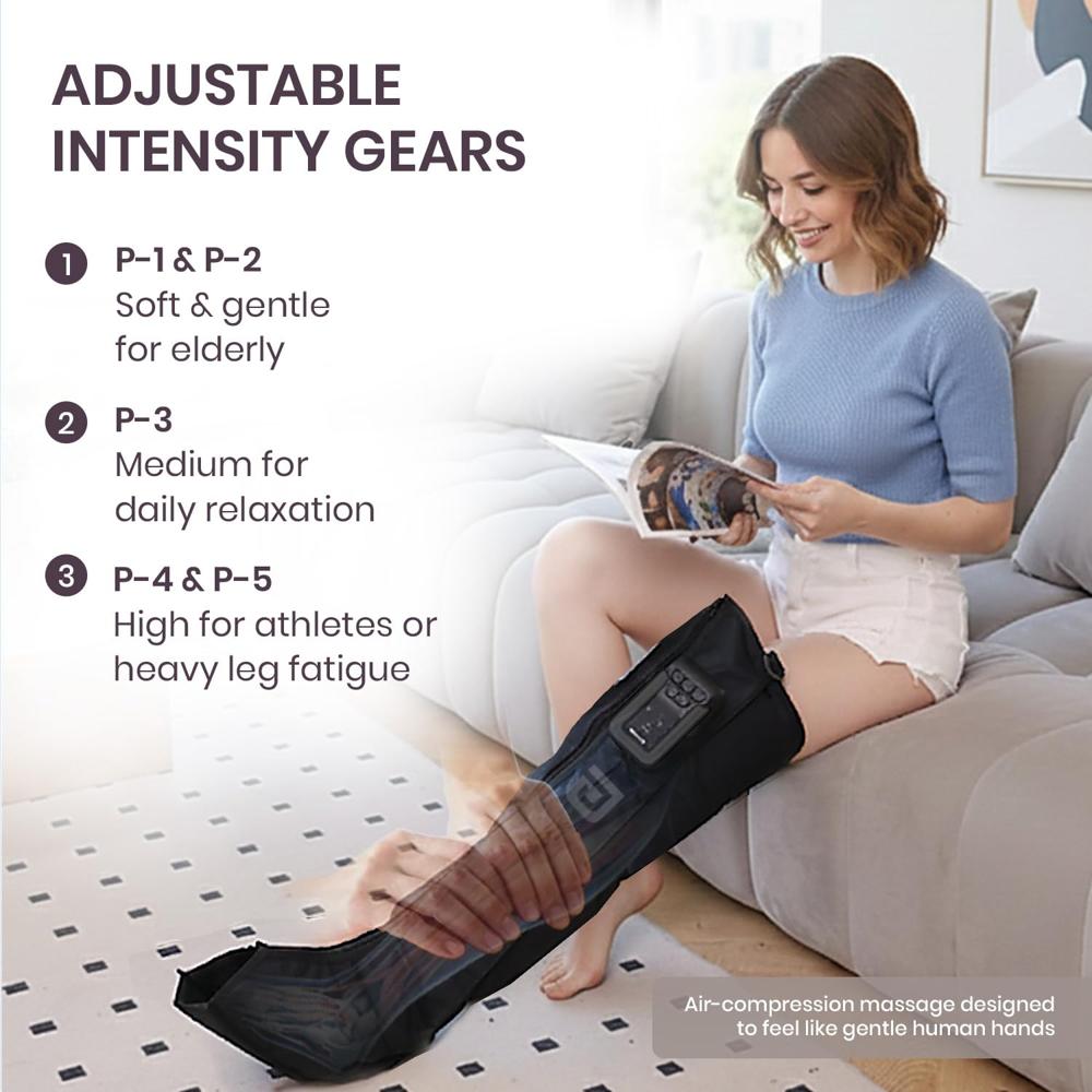 Portronics Zeno L Cordless & Type-C Rechargeable Leg Compression Massager with Air Pressure Therapy