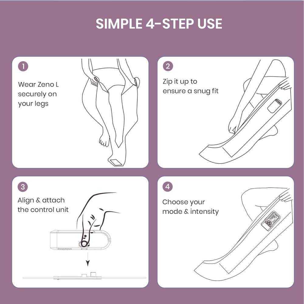 Portronics Zeno L Cordless & Type-C Rechargeable Leg Compression Massager with Air Pressure Therapy