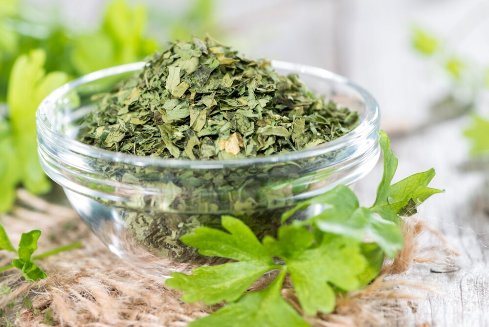 Dehydrated Coriander Flakes - Color: Green
