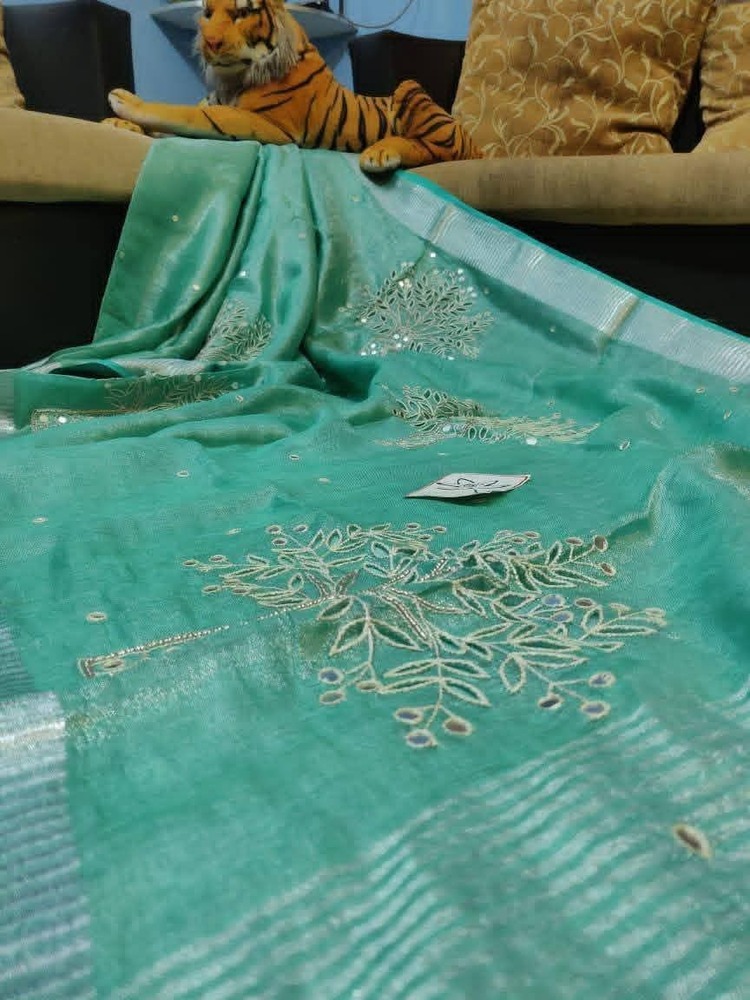 Pure Tissue Linen Saree