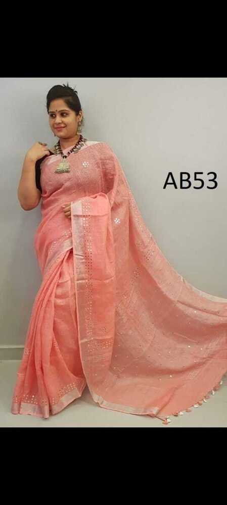 Pure linen saree