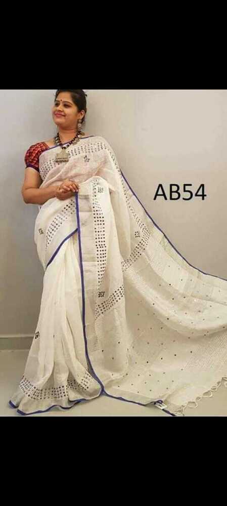 Pure linen saree