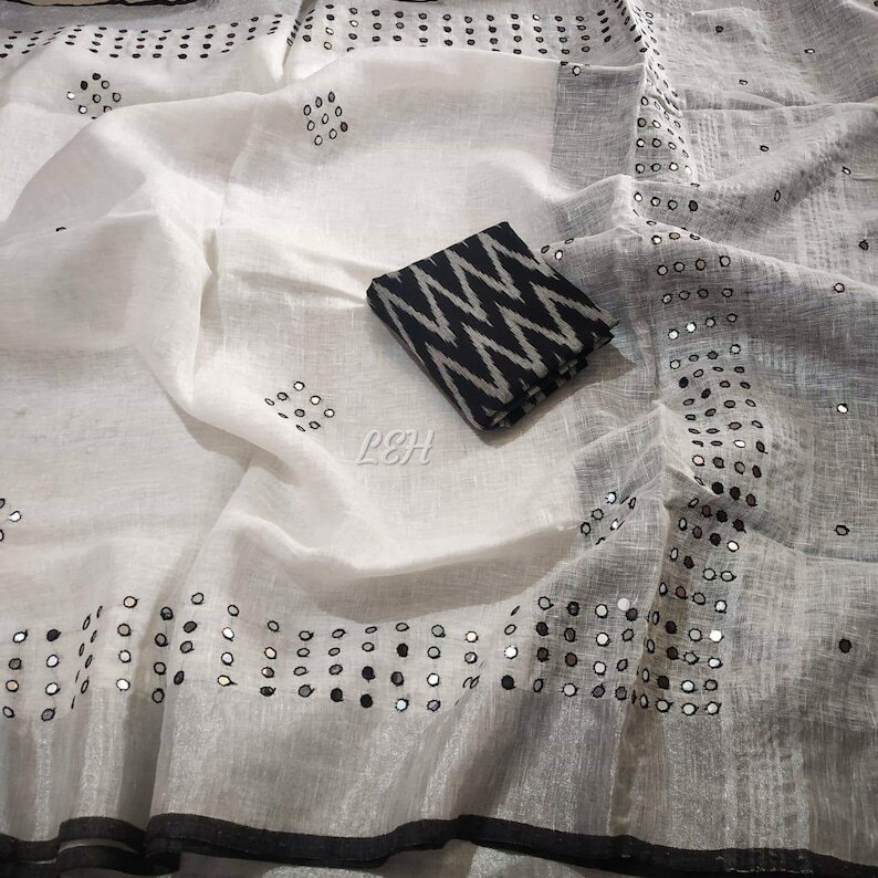 Pure Linen Saree