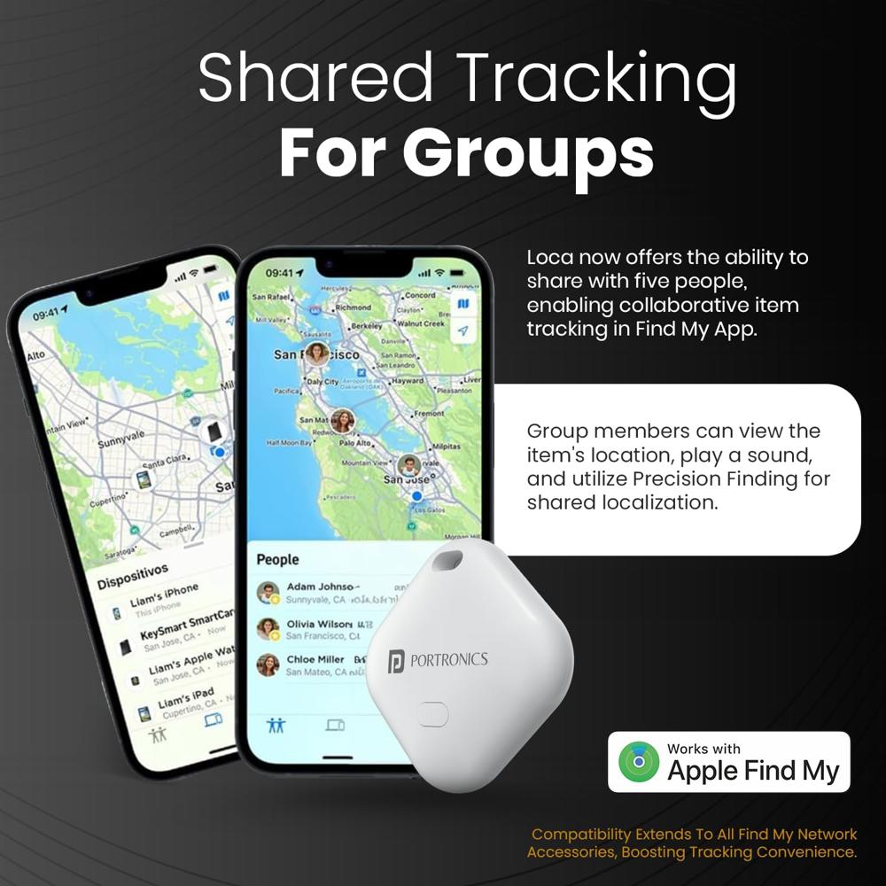 Portronics LOCA Item Finder with Upto 1 Year Battery Life, Bluetooth Tracker,MFi Certified,