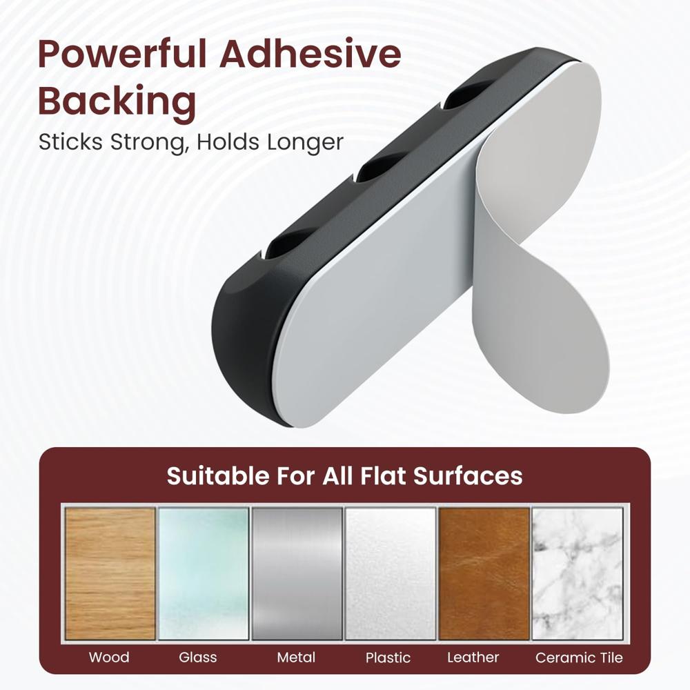 Portronics Griplet 3 Cable Organizer Holder Clips,Strong Multipurpose Silicone Cable Protector, Strong Adhesive Tape, Wire Manager Support with Self