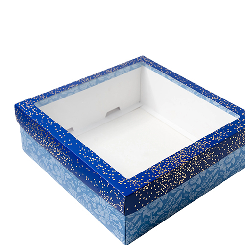 Gift Box With Top Window Lid And Bottom Tray (BK-92-DB)