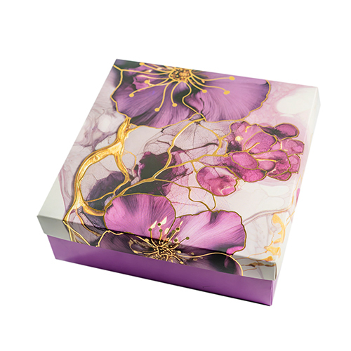 Gift Box With Top Lid And Bottom Tray (Bk-92-P) - Size: 10*10*3.75 Inch