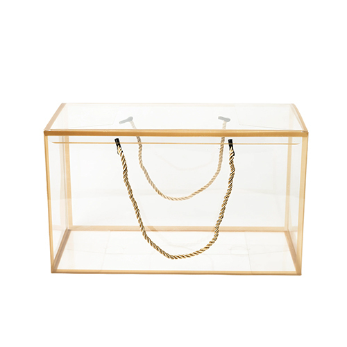 TRANSPARENT PVC HAMPER BOX WITH ROPE HANDLE (PVC-HB04)