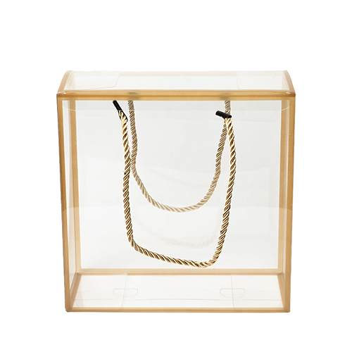 TRANSPARENT PVC HAMPER BOX WITH ROPE HANDLE (PVC-HB03)