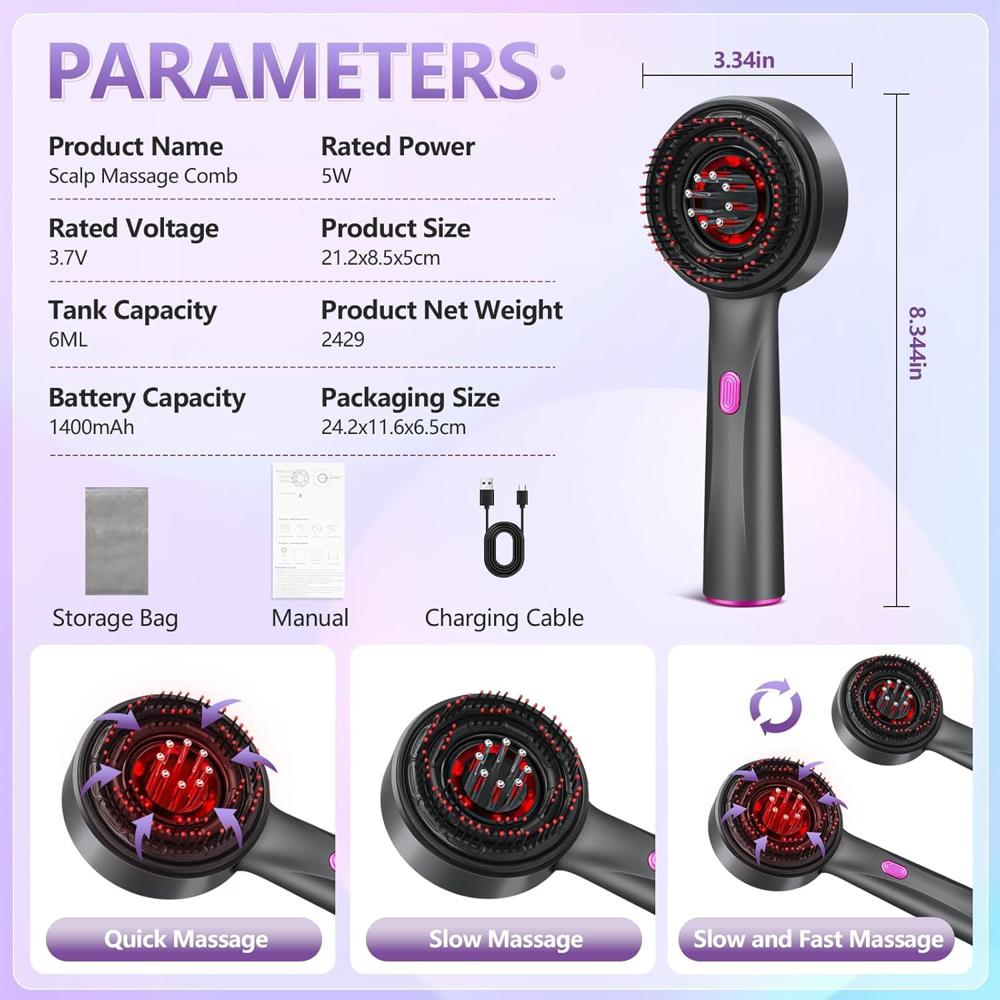 Head scalp electric massager comb
