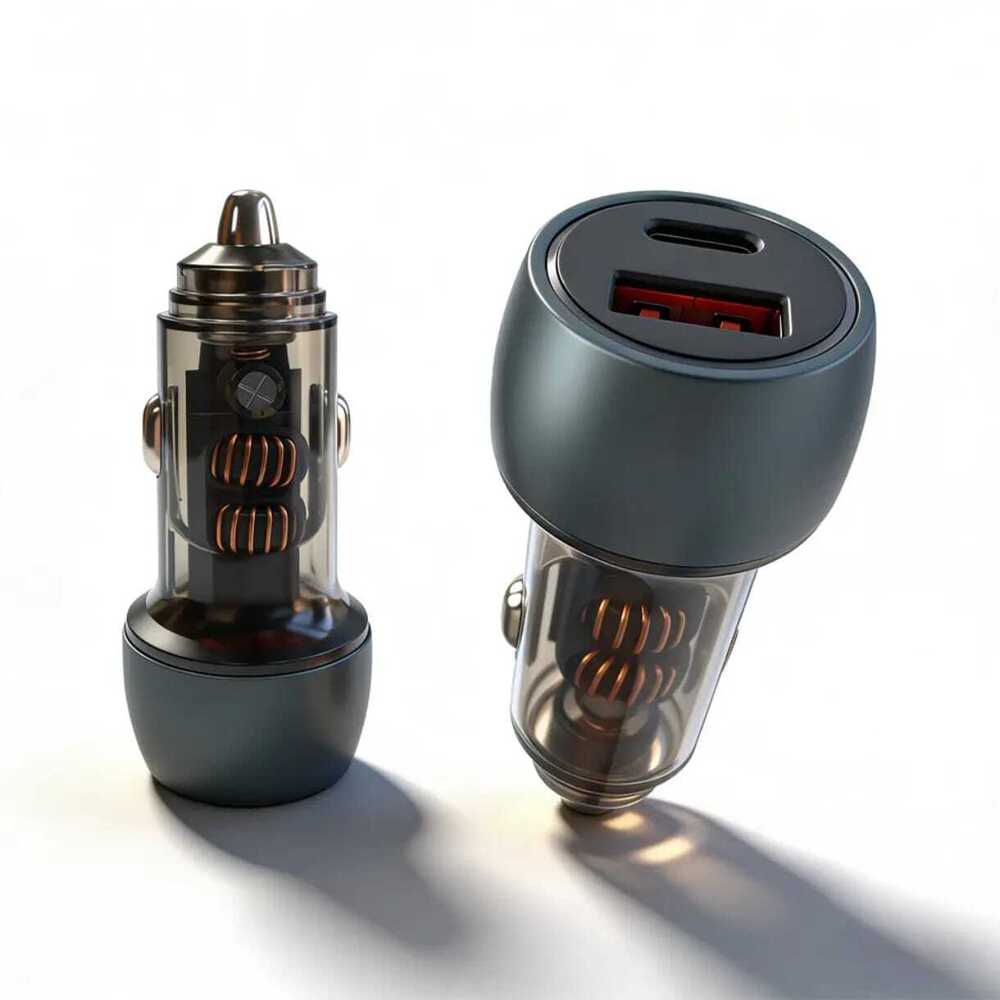 55watt  Trasparent Qc Pd Car Charger