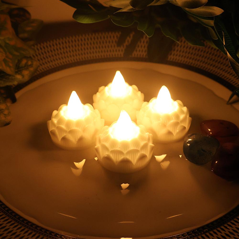 LED Floating Lotus Water Sensor Candles (12 Pc)