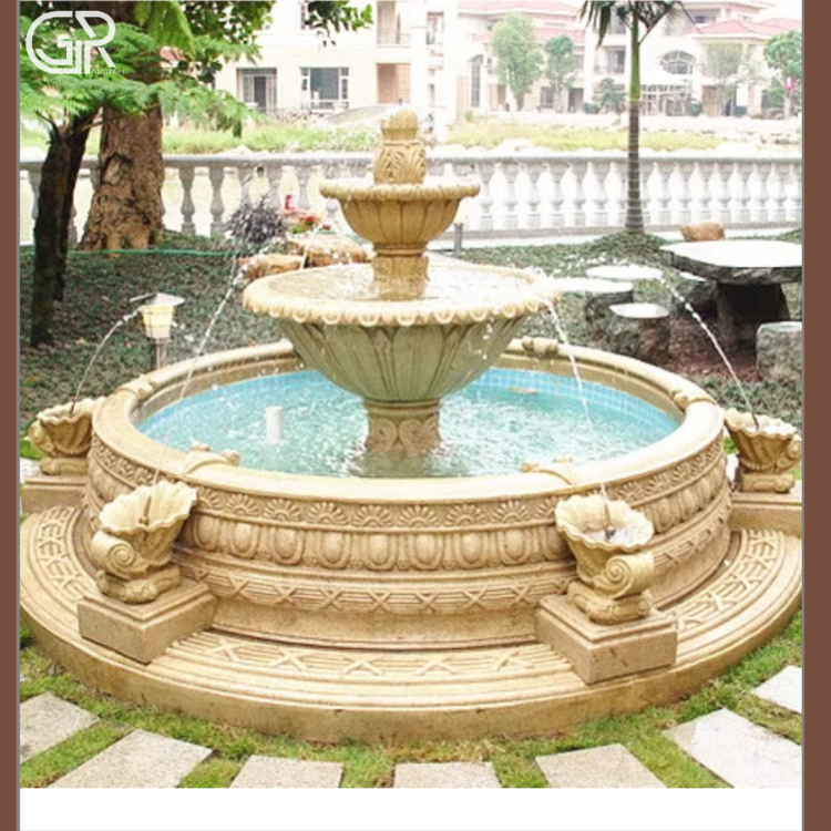 sandstone garden water fountain