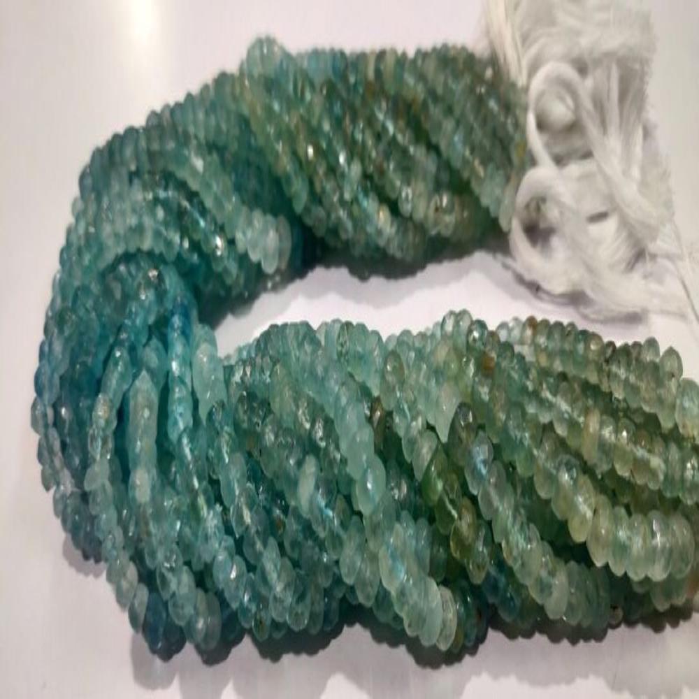 Natural Shaded Aquamarine Rondelle Faceted 4to6mm Sold Per Strand 14 inches 