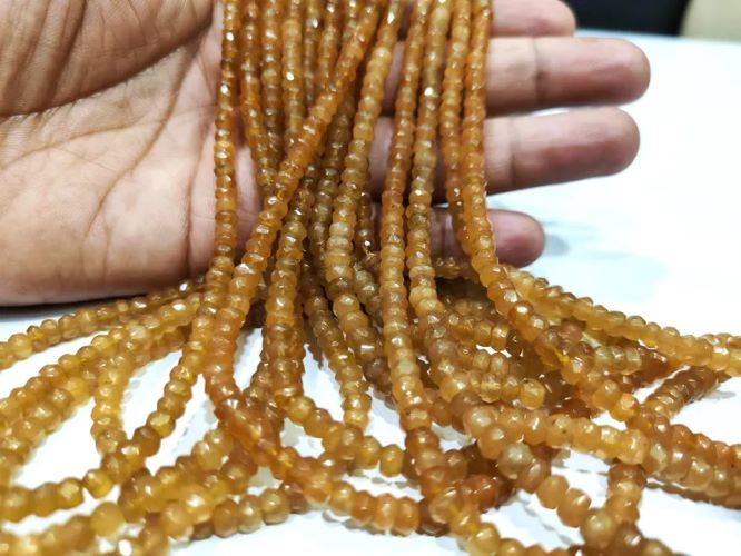 Natural Yellow Aquamarine Rondelle Faceted 4-5mm Sold Per Strand 8 Inches Long