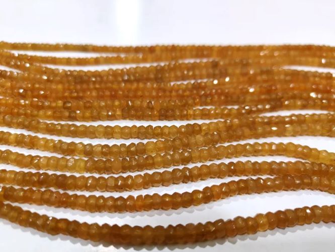 Natural Yellow Aquamarine Rondelle Faceted 4-5mm Sold Per Strand 8 Inches Long