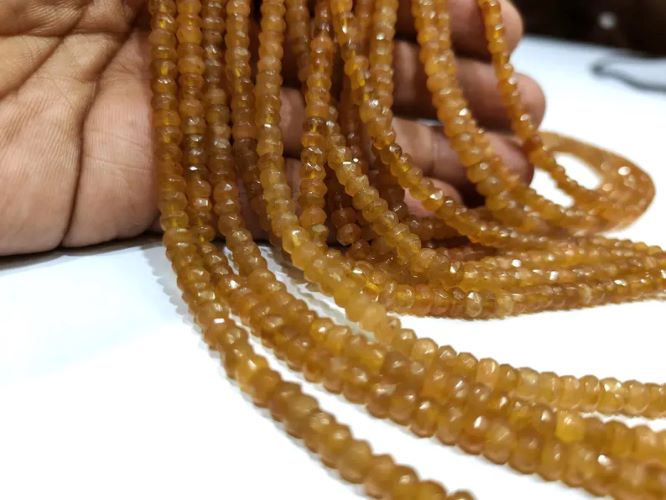 Natural Yellow Aquamarine Rondelle Faceted 4-5mm Sold Per Strand 8 Inches Long