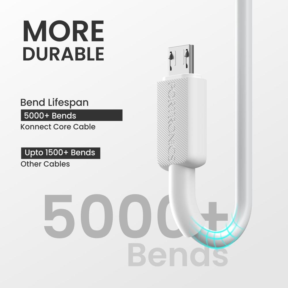 Portronics Konnect Link Micro USB Fast Charging Cable with 3.0A Output, 480Mbps Data Transfer,