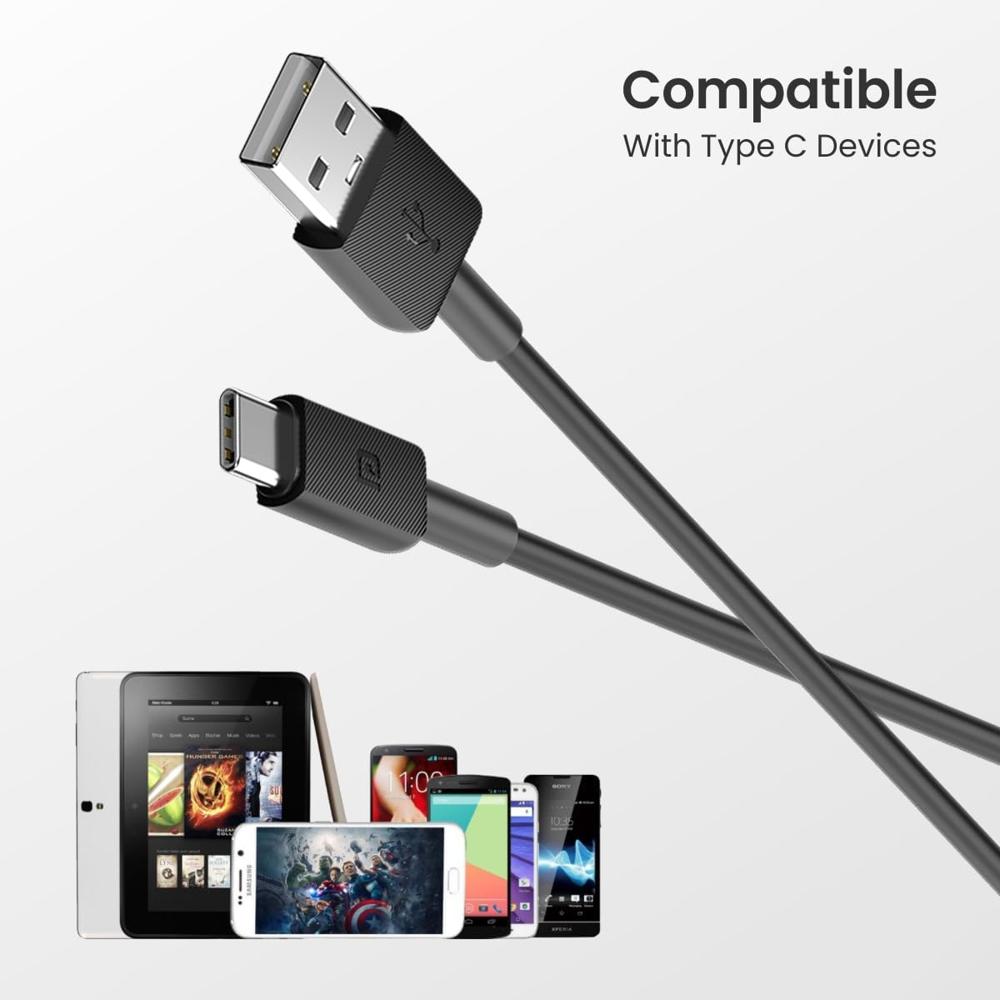 Portronics Konnect Link Type C 3A Fast Charging Cable for Smartphones, Tablets & other Type C devices with