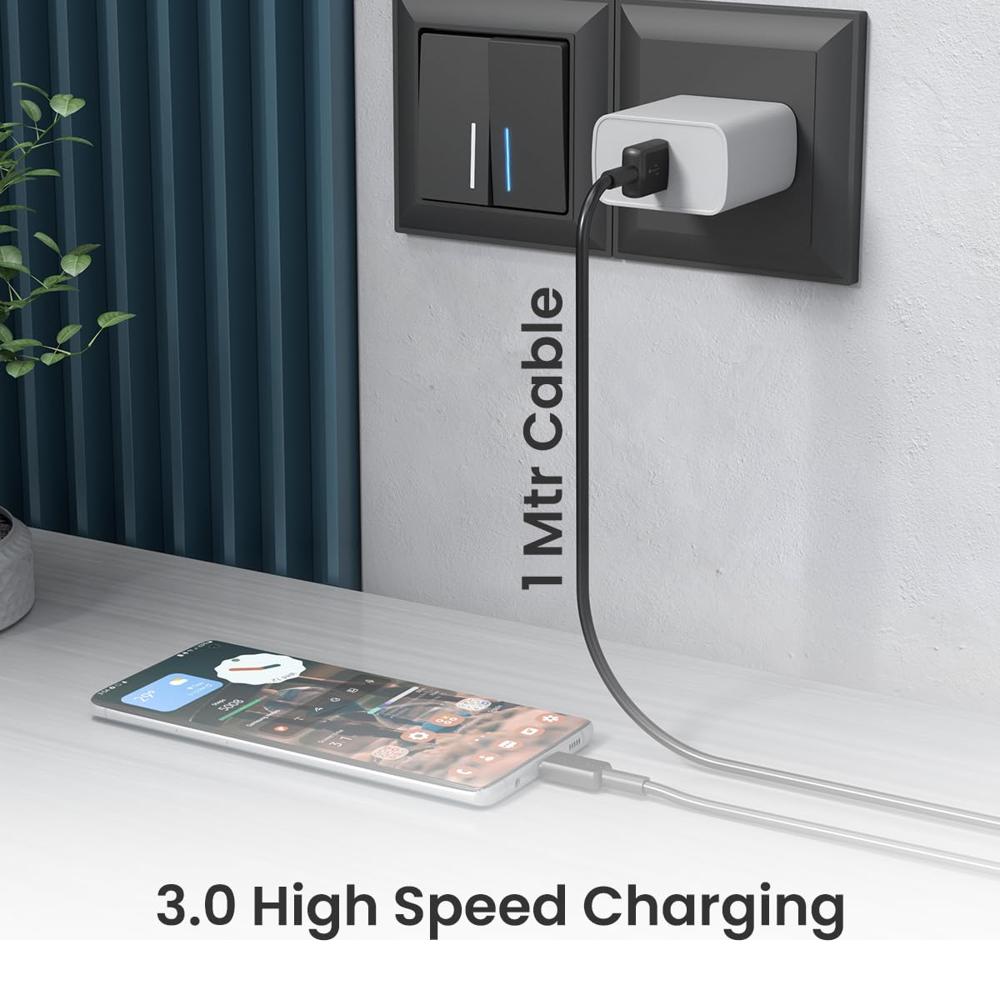 Portronics Konnect Link Type C 3A Fast Charging Cable for Smartphones, Tablets & other Type C devices with