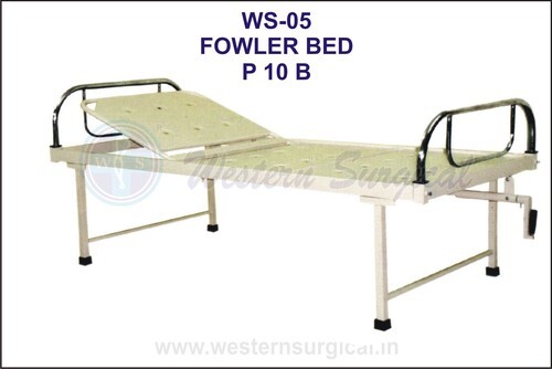 Semi Fowler Bed - Made Of Crca Sheet, 81"x35.5"x22" Dimensions | Stainless Steel Side Rails, Adjustable Iv Road, 100mm Revolving Castors